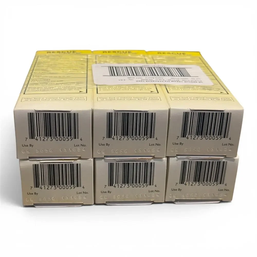 (6x) Bach Flower Remedies RESCUE CREAM Hand Body Face Unscented 1oz 30g EXP 5/26